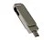 USB-флешка на 16 Гб поворотный механизм 2 в 1, c дополнительным разъемом Type-C с одноцветным металлическим клипом, серый small_img_2