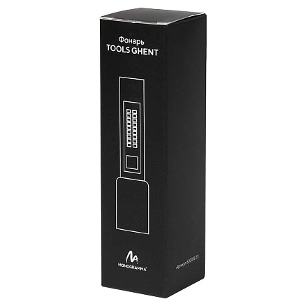 Фонарь Tools Ghent, алюминиевый, аккумуляторный, с зарядкой type-c, черный