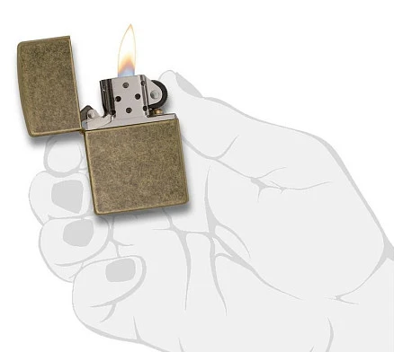 Зажигалка ZIPPO, с покрытием Anitque Brass™, латунь/сталь, матовая, 38x13x57 мм