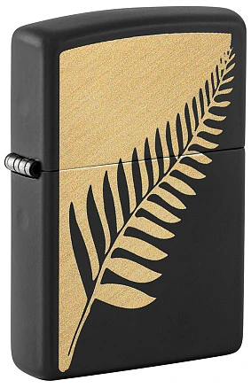 Зажигалка ZIPPO Zen Flora Design с покрытием Black Matte, латунь/сталь, черная, матовая, 38x13x57 мм