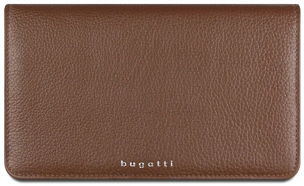 Кошелёк женский BUGATTI Lady Top, коньячный, натуральная воловья кожа, 19,5х2х11,2 см