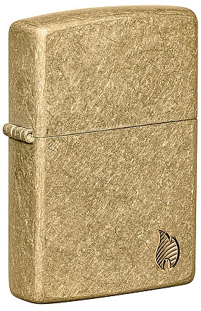 Зажигалка ZIPPO Armor® Flame c покрытием Tumbled Brass, латунь/сталь, золотистая, 38x13x57 мм