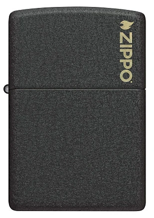 Зажигалка ZIPPO Logo с покрытием Black Crackle™, латунь/сталь, чёрная, матовая, 38x13x57 мм