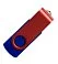 Флеш накопитель USB 2.0 Twister 16GB, пластик Софт Тач/металл, синий/красный small_img_1