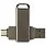 Флеш накопитель  USB 2.0 + TYPE C, FinTech, металл, темно-серый матовый, 16 GB_ТЕМНО-СЕРЫЙ