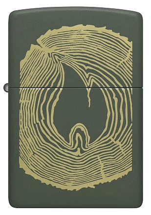 Зажигалка ZIPPO Wood Ring с покрытием Green Matte, латунь/сталь, зеленая, матовая, 38x13x57 мм