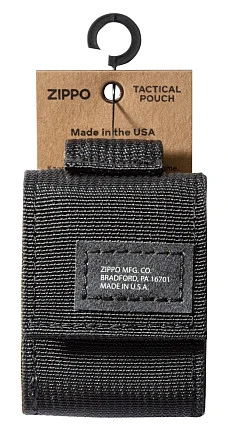 Чехол ZIPPO для широкой зажигалки,нейлон,с нейлоновым фиксатором на ремень, черный