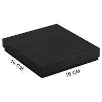 Коробка подарочная, размер 16*14*2 см, Solution Superior Linen, черная, бежевый ложемент под индивидуальную вырубку