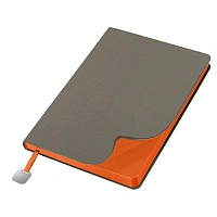 Ежедневник Flexy Velours de Soie Color А5, темно-серый-оранжевый, недатированный, в гибкой обложке