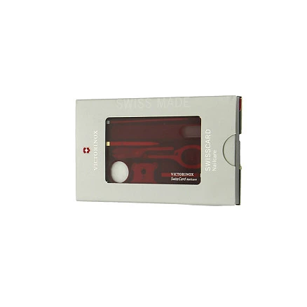 Швейцарская карточка VICTORINOX SwissCard Nailcare, 13 функций, полупрозрачная красная