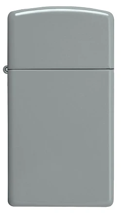 Зажигалка ZIPPO Slim® с покрытием Flat Grey, латунь/сталь, серая, глянцевая, 29x10x60 мм