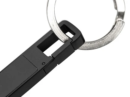 USB 2.0- флешка на 32 Гб c подсветкой логотипа Hook LED, темно-серый, синяя подсветка