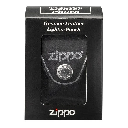 Чехол ZIPPO для широкой зажигалки, с петлёй, натуральная кожа, чёрный