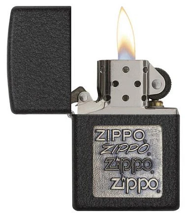 Зажигалка ZIPPO Classic с покрытием Black Crackle™, латунь/сталь, чёрная, матовая, 38x13x57 мм