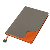 Ежедневник Flexy Velours de Soie Color А5, темно-серый-оранжевый, недатированный, в гибкой обложке