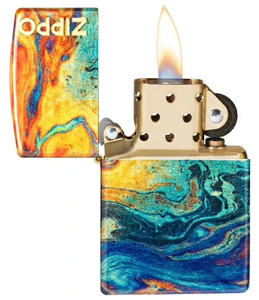 Зажигалка ZIPPO Classic с покрытием 540 Tumbled Brass, латунь/сталь, разно