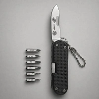 Нож перочинный Stinger, 73 мм, 8 функций, материал рукояти фиброволокно, нейлон (черный), в картонной коробке