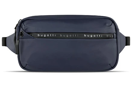 Сумка на пояс BUGATTI Blanc, синяя, тарпаулин/полиэстер, 26х5,5х13,5 см