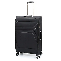 Чемодан TORBER Nero, чёрный, переработанный ПЭТ, 48 х 28 х 79 см, 90 л
