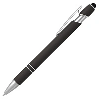 Ручка шариковая, Star Soft Touch Shiny Silver Requis, черная