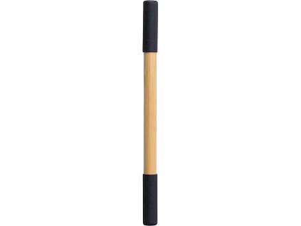 Вечный карандаш и ручка из бамбука Black bamboo, натуральный и черный