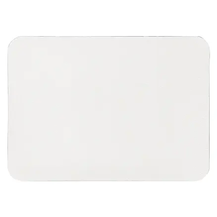 Шеврон Rectangle Cowhide размер 50*70 мм, белый, со скругленными углами