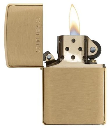 Зажигалка ZIPPO с покрытием Brushed Brass, латунь/сталь, золотистая, матовая, 38x13x57 мм