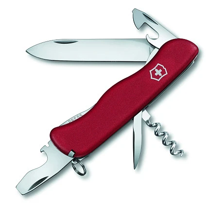 Нож перочинный VICTORINOX Picknicker, 111 мм, 11 функций, с фиксатором лезвия, красный, в блистере