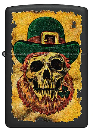 Зажигалка ZIPPO Lucky Map с покрытием Black Matte, латунь/сталь, черная, 38x13x57 мм