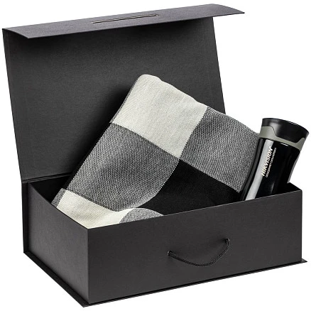 Подарочная коробка, размер 39*26,3*11 см, Solution Prestige Big Case Soft с магнитным клапаном и ручкой , черная