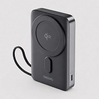Внешний АКБ NRG MageSafe QI2 10000 мА-ч, 15Вт QI, серый, Deppa