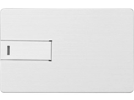 Флеш-карта USB 2.0 16 Gb в виде металлической карты Card Metal, серебристый