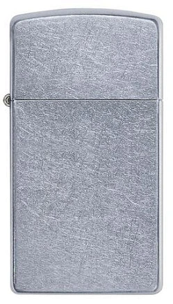 Зажигалка ZIPPO Slim® с покрытием Street Chrome™, латунь/сталь, серебристая, матовая, 29x10x60 мм