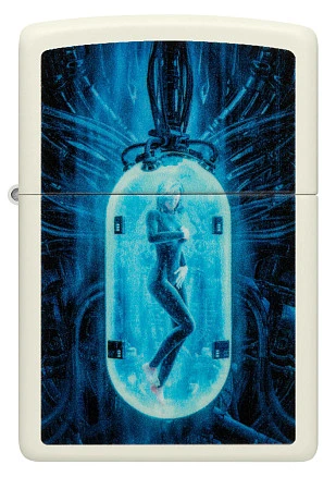 Зажигалка ZIPPO Woman in Tube с покрытием Glow In The Dark Green, латунь/сталь, белая, 38x13x57 мм