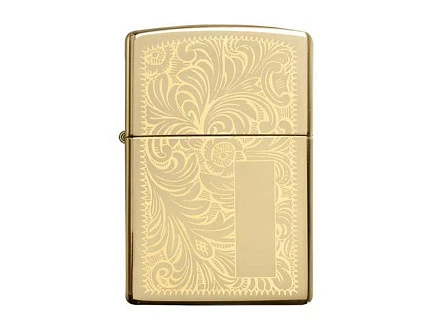 Зажигалка ZIPPO Venetian® с покрытием High Polish Brass, латунь/сталь, золотистая, 38x13x57 мм