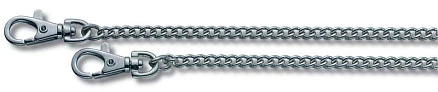 Цепочка VICTORINOX, 40 см, диаметр 1,5 мм, с 2 карабинами, никелированная