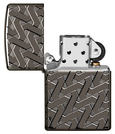 Зажигалка ZIPPO Armor™ с покрытием High Polish Black Ice®, латунь/сталь, чёрная, 38x13x57 мм