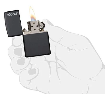 Зажигалка ZIPPO Classic с покрытием Black Matte, латунь/сталь, чёрная, матовая, 38x13x57 мм