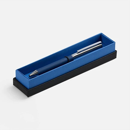 Ручка шариковая Eyeshot Soft Touch в футляре, темно-синяя