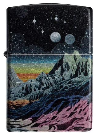 Зажигалка ZIPPO Space in Color Design с покрытием 540 Tumbled Chrome, латунь/сталь, разно
