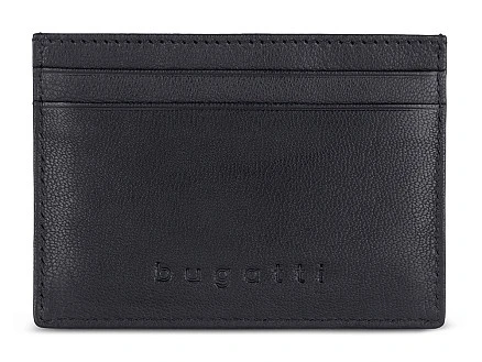 Портмоне для кредитных карт BUGATTI ЧЕРНАЯ МАГИЯ | BLACK MAGIC, с защитой данных RFID, черное, натуральная кожа козы, 10х0,5х7 см