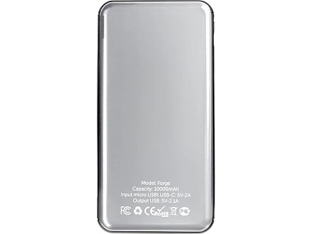 Внешний аккумулятор Forge, Evolt, металл, 10000mah, белый (P)