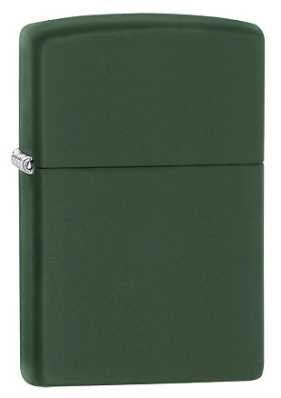 Зажигалка ZIPPO Classic с покрытием Green Matte, латунь/сталь, зелёная, матовая, 38x13x57 мм