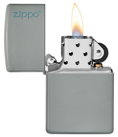 Зажигалка ZIPPO Classic с покрытием Flat Grey, латунь/сталь, серая, глянцевая, 38x13x57 мм