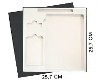 Коробка подарочная Solution Superior Linen, черная, 25,7x25,7, с вырубкой под ежедневник/ручку/флешку/пауэрбанк 7,0х11,7