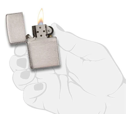 Зажигалка ZIPPO Armor™ c покрытием Brushed Chrome, латунь/сталь, серебристая, матовая, 38x13x57 мм