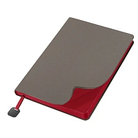 Ежедневник Flexy Velours de Soie Color А5, темно-серый-красный, недатированный, в гибкой обложке