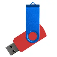 Флеш накопитель USB 2.0 Twister Сolor Mix 16GB, пластик Софт Тач/металл, красный/синий