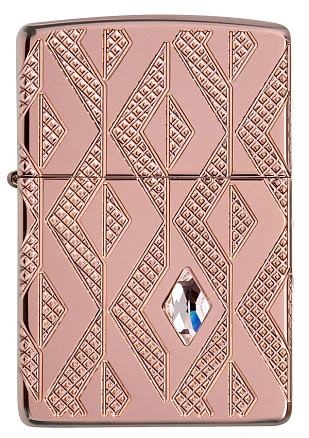 Зажигалка ZIPPO Armor® Geometric с покрытием Rose Gold, латунь/сталь, розовое золото, 38x13x57 мм