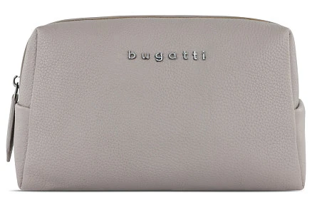 Косметичка BUGATTI Bella, бежевая, воловья кожа/полиэстер, 19х8,5х11 см